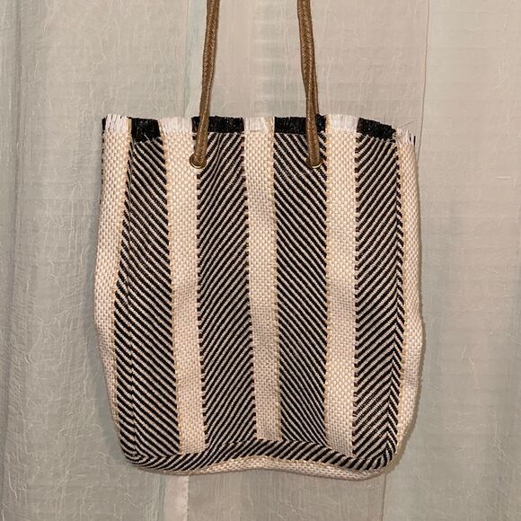 Sustainable From Recycled Materials and Burlap Shopping Tote - Picture 1 of 9